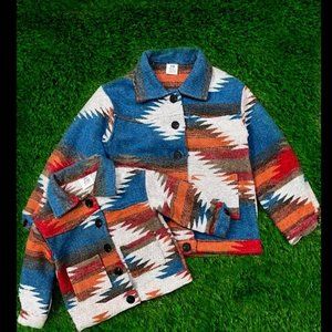 TEAL & MULTI COLOR AZTEC SHACKET